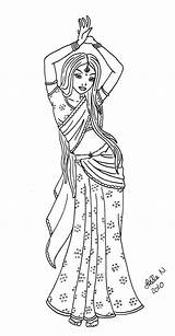 Coloriage Danseuse Hindouisme sketch template
