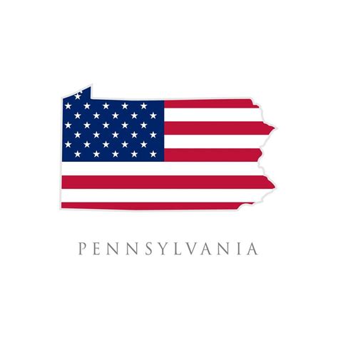 Shape of Pennsylvania state map with American flag. vector illustration ...