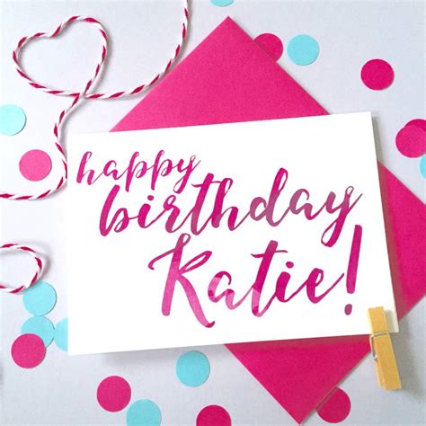 personalised name calligraphy birthday card by ruby wren designs | notonthehighstreet.com