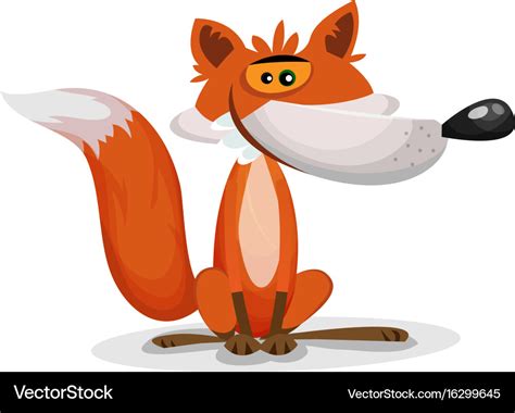 Cartoon funny fox character Royalty Free Vector Image