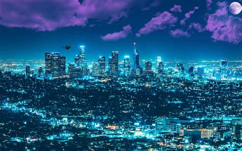 Los Angles Night Cityscape 4K Wallpapers | HD Wallpapers | ID #23154