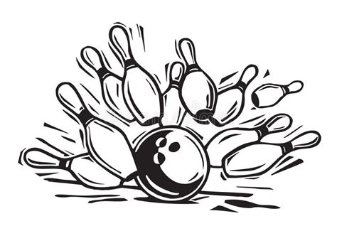 Bowling. Vector drawing of bowling strike royalty free illustration ...