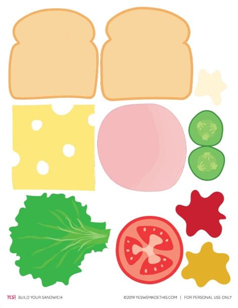 DIY Play Food Sandwich Printable - YES! we made this | Paper dolls diy, Paper toys template ...