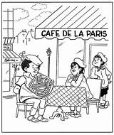 Paris Cafe Coloring Pages sketch template