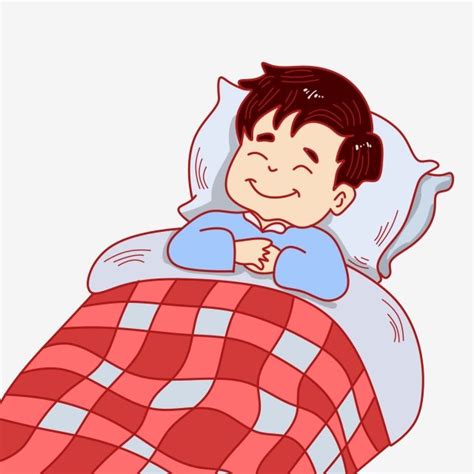 Boy Sleeping Clipart Hd PNG, Sleeping Boy Cartoon Illustration, Sleeping Boy, Red Plaid Quilt ...