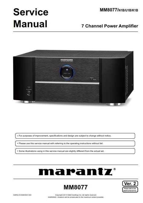 Marantz MM8077 7-Channel Power Amplifier Service Manual and Repair Guide | Repair guide, Power ...