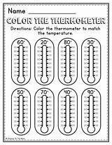 COLOR THE THERMOMETER WORKSHEET  Chaneys On The Move Thermometer sketch template