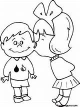 Boy And Girl Kissing Coloring Pages At GetColoringscom  Free sketch template