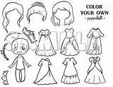 Kawaii Girl Paper doll And coloring Page By Tatyana Deniz  dolls sketch template