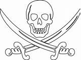 Pirate Skull Coloring Page sketch template