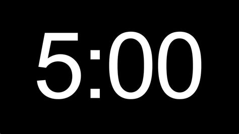 5 minute HD COUNTDOWN TIMER - with alarm - YouTube