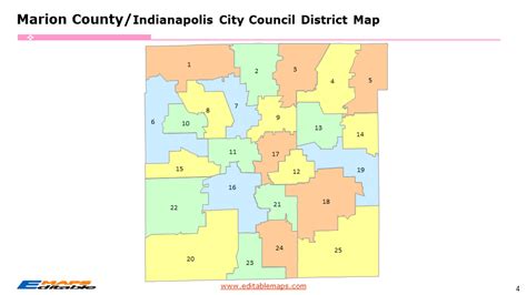 Indiana Marion County map - Editable PowerPoint Maps