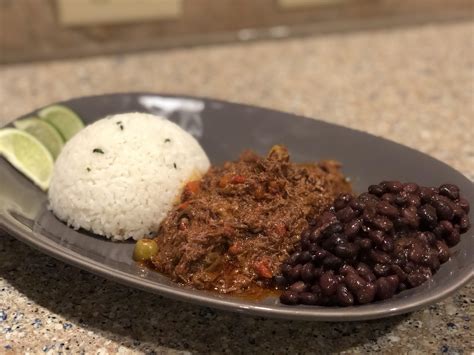 [Homemade] Ropa Vieja, cilantro white rice and black beans with ...