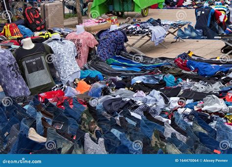 NADOR, MOROCCO - MAY 22, 2017: Flea Market Near the Mosque Haj Mostafa in the Center of Nador ...