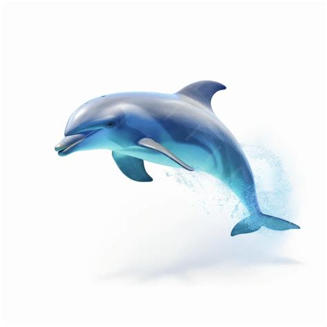 Premium AI Image | Impressive 3d Dolphin Jumping On White Background Hyperrealistic Animal ...