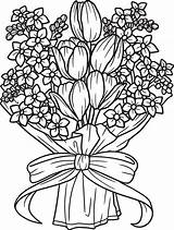Flower Bouquet Coloring Page sketch template