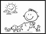 Dog And Kid Walking Coloring Pages sketch template