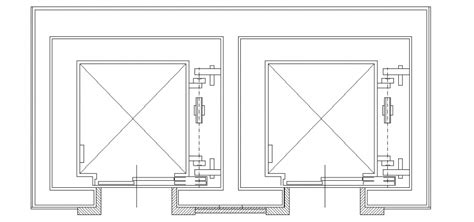 Elevator plan with double box view dwg file | How to plan, Autocad ...