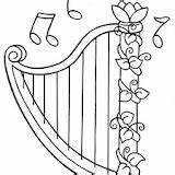 HARP COLORING PAGES sketch template