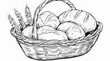 Freshly Baked Bread Basket Coloring Outline Illustration  Premium AI sketch template