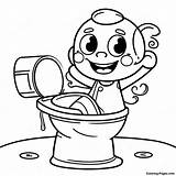 Happy Child Potty Training Coloring Page  Pagescom sketch template