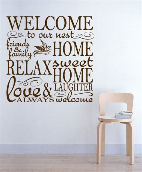 welcome quotes, positive, best, sayings, home Vinyl Wall Decal Quote, Wall Vinyl Decor, Wall ...