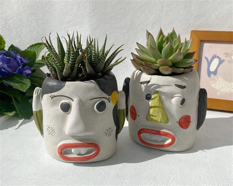Unique Face Succulents Planter Abstract Face Vase Modern - Etsy