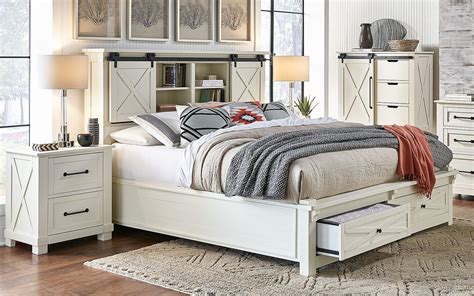 Sun Valley White Queen Bookcase Storage Bed - 1StopBedrooms.