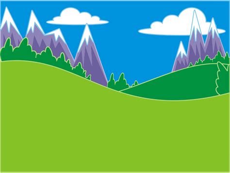 Green Hills And Mountains Landscape - Openclipart