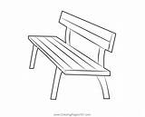 Wooden Benches Coloring Page For Kids sketch template