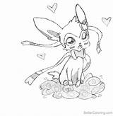 Sylveon Pokemon Coloring Pages Sketch Page sketch template