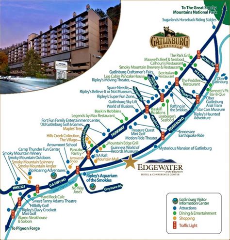 Gatlinburg Area Map - Dining, Attractions, and More! | Edgewater Hotel