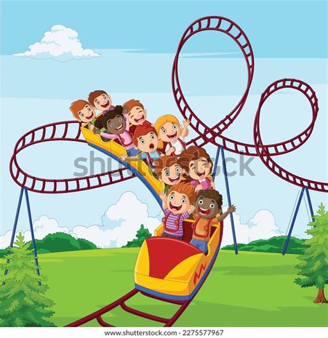 Cartoon Little Kid Play Roller Coaster Stock Vector (Royalty Free) 2275577967 | Shutterstock