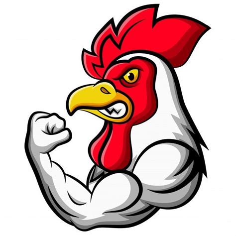 Cartoon Strong Chicken Mascot Design | Mascot design, Illustration design poster, Logo ...