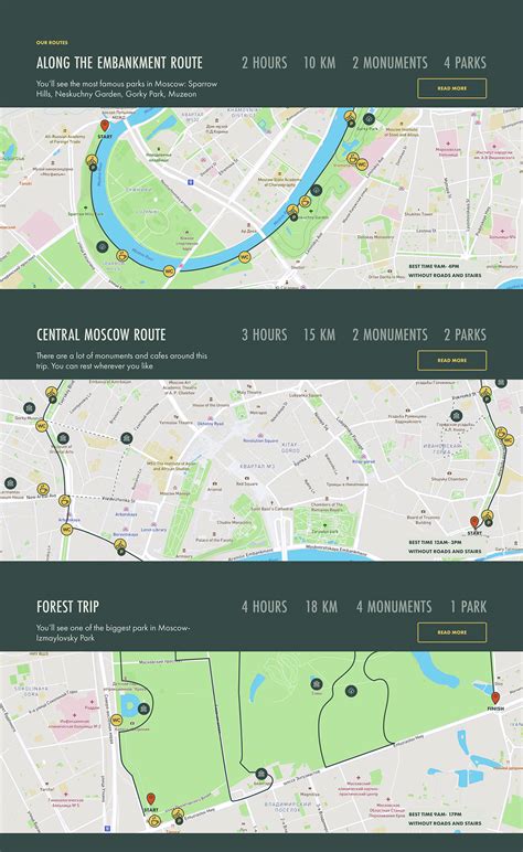 Bike routes promo site on Behance