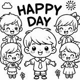 Happy Day Printable coloring Page  Download Print Or Color Online For sketch template
