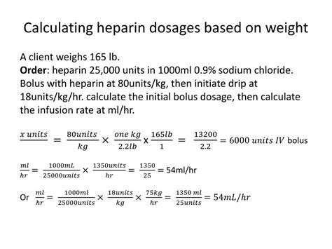 How To Calculate Heparin Infusion Rate