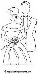 Bride And Groom Wedding Coloring Page sketch template