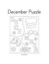 December Puzzle Coloring Page  Twisty Noodle sketch template