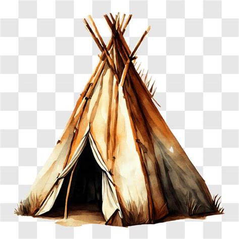 Download Traditional Native American Teepee with Open Door PNG Online ...