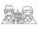 Picnic Coloring Page sketch template