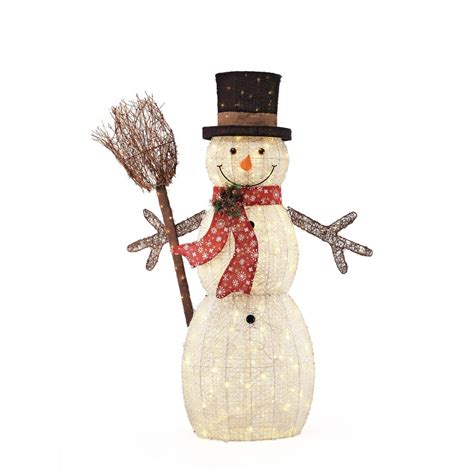 Home Accents Holiday 60 in. 175-Light Christmas LED Snowman with Broom ...
