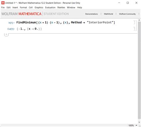 functions - Interior point method for unconstrained problems - Mathematica Stack Exchange