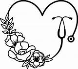 Nursing Stethoscope Clipart sketch template