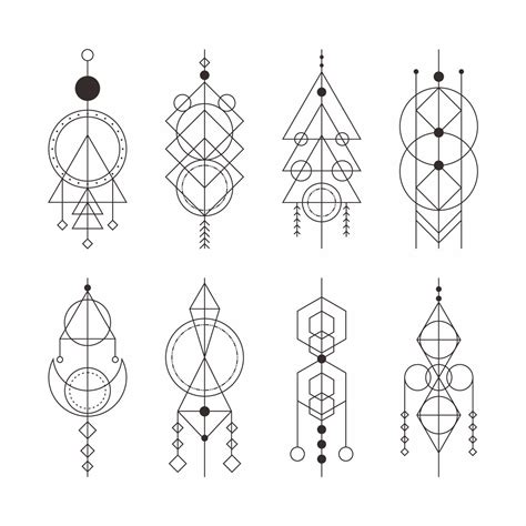 Minimalist Tattoo With Geometric Shapes 10667071 Vector Art at Vecteezy