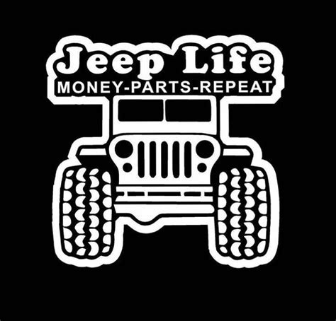 Jeep Life Parts Repeat Decal Off Roading custom vinyl car truck window ...