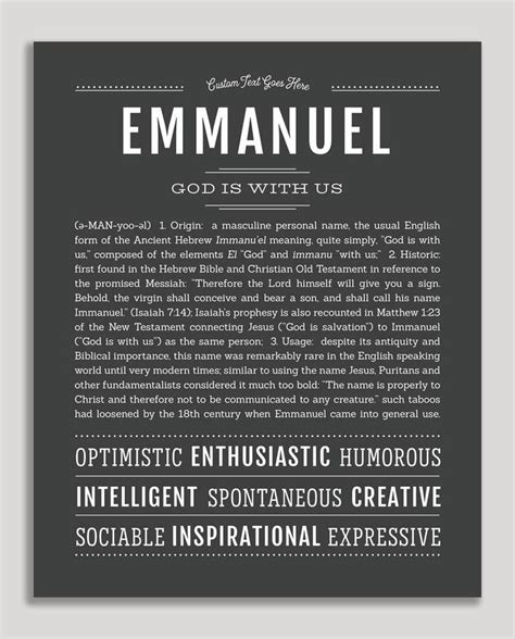 Emmanuel | Name Art Print | Personalized art print, Classic names, Names