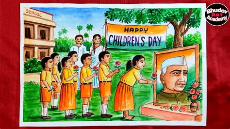 Children's Day Drawing|How To Draw Children's Day Easy Drawing|Jawaharlal Nehru Drawing - YouTube