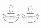 Diwali Diya Coloring Page Sketch sketch template