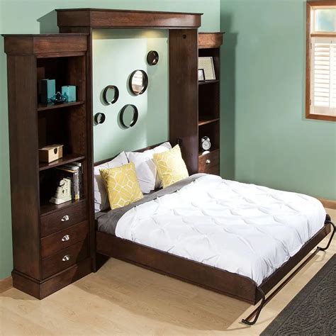 Classic Design Saving Space Folding Wall Bed Murphy Bed Set With Book Shelf - Buy Murphy Bed ...